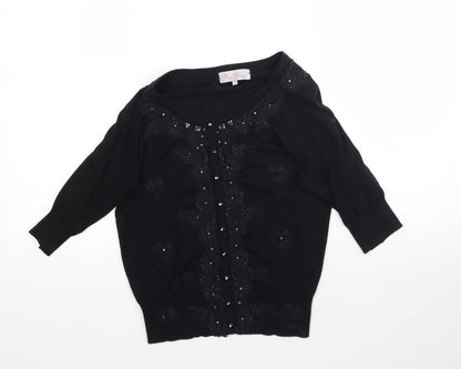 Womens UK Size 10 Be Beau Black Cape Jumper