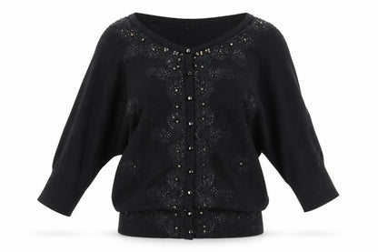 Womens UK Size 10 Be Beau Black Cape Jumper
