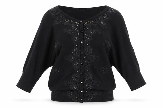 Womens UK Size 10 Be Beau Black Cape Jumper
