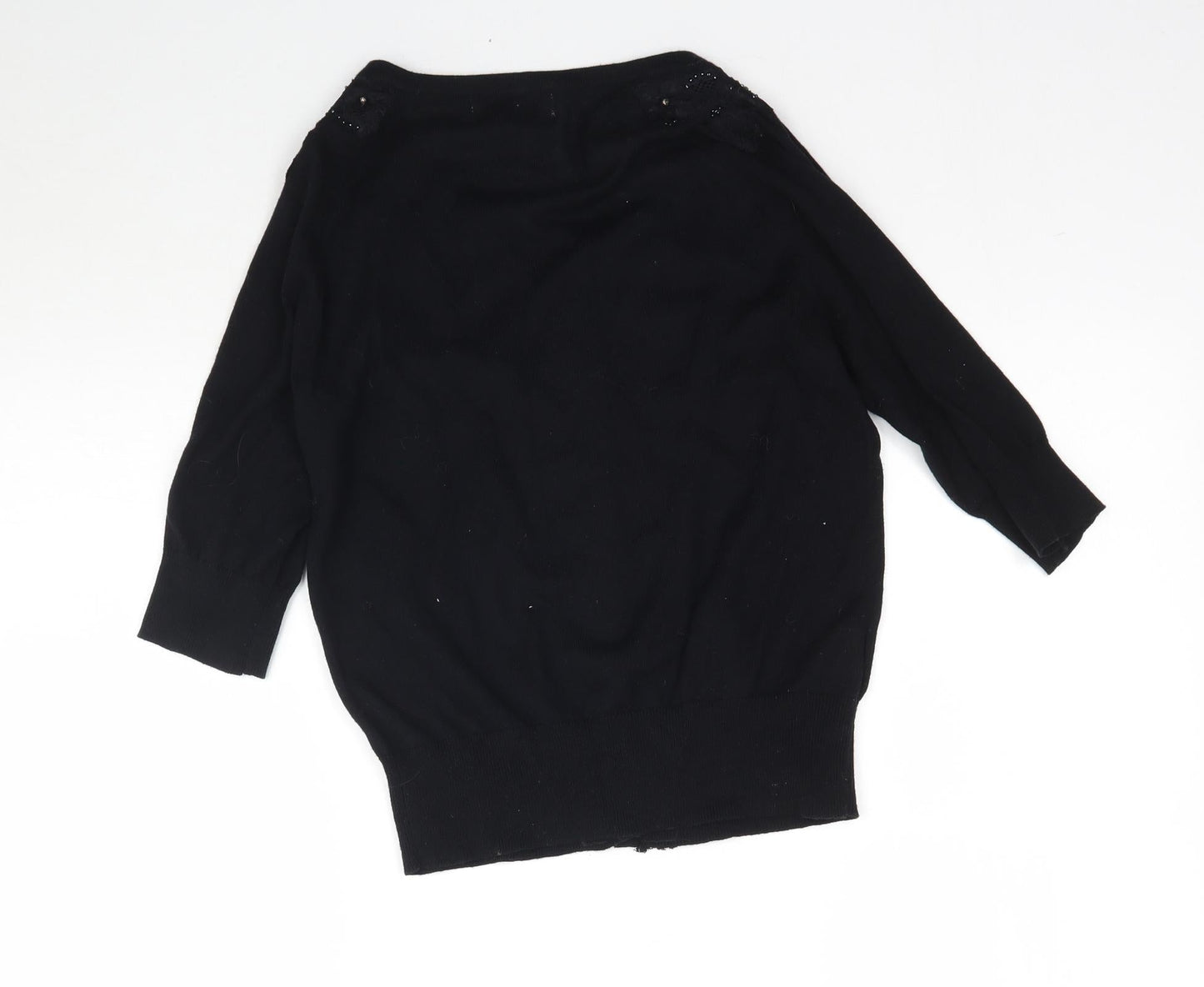 Womens UK Size 10 Be Beau Black Cape Jumper
