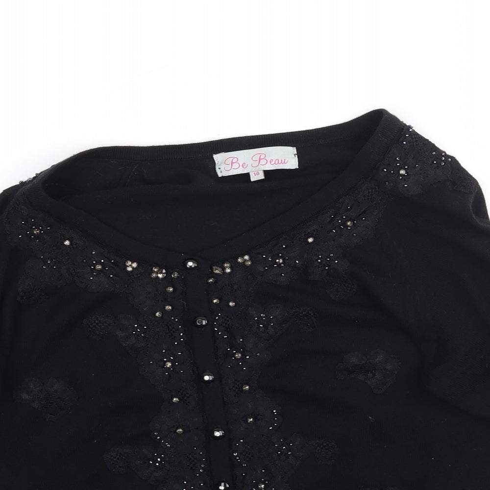 Womens UK Size 10 Be Beau Black Cape Jumper