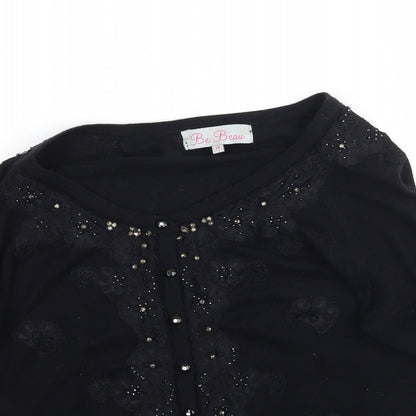 Womens UK Size 10 Be Beau Black Cape Jumper
