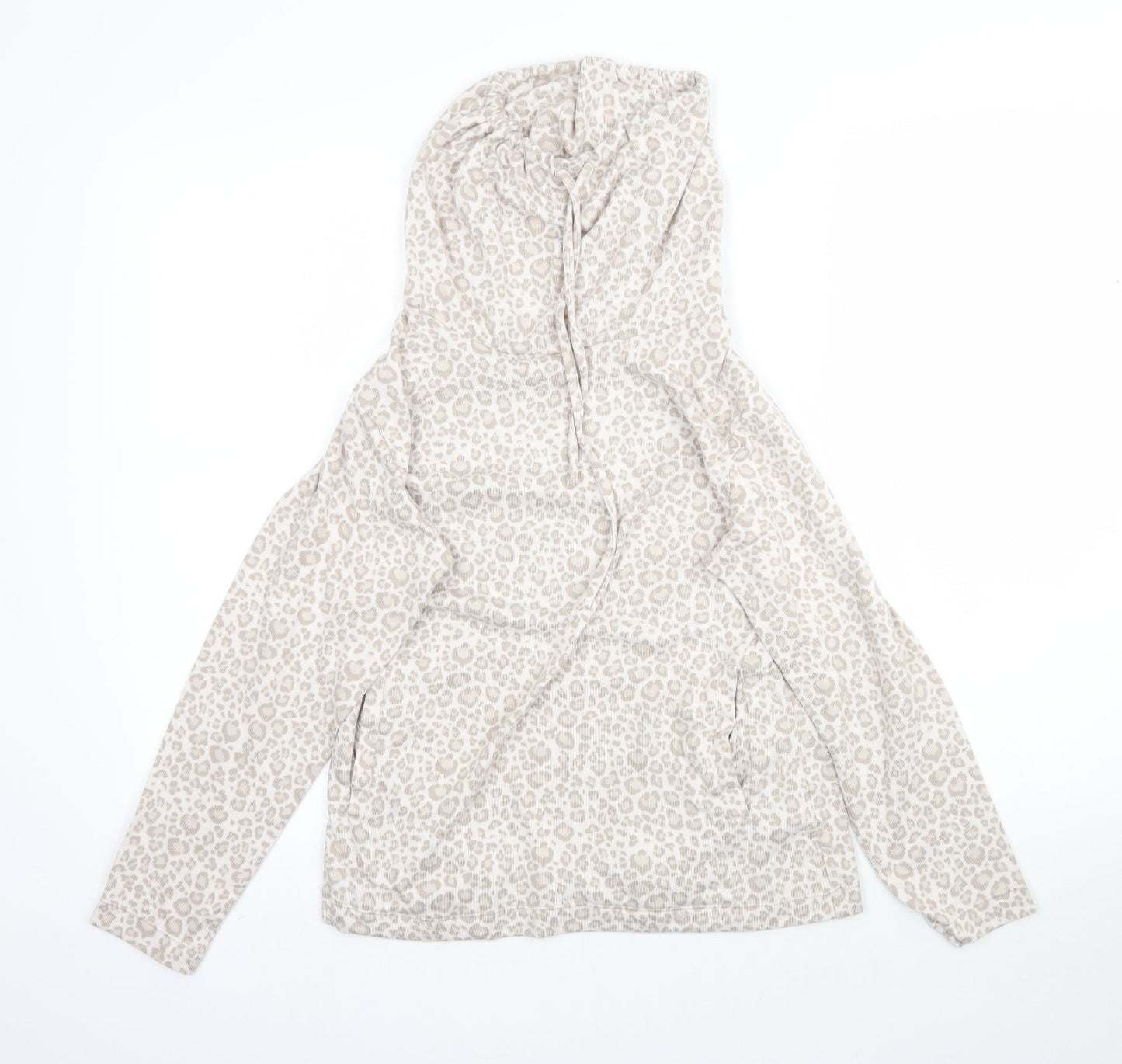 F&F Womens Beige Animal Print  Pullover Hoodie Size XS