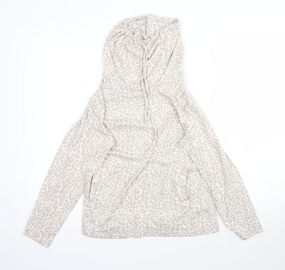 F&F Womens Beige Animal Print  Pullover Hoodie Size XS