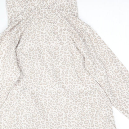 F&F Womens Beige Animal Print  Pullover Hoodie Size XS