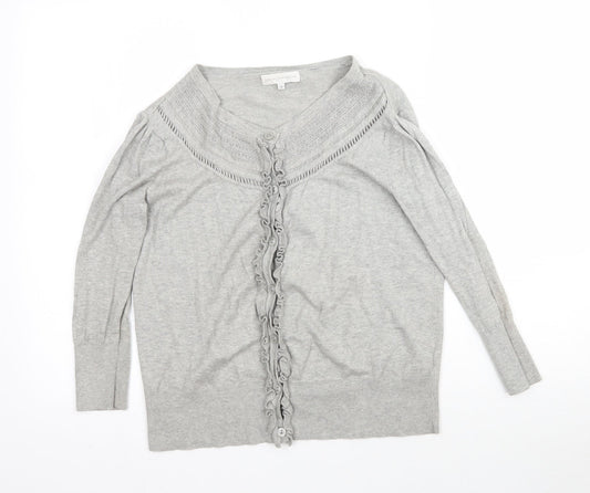 Debenhams Womens Grey  Knit Cardigan Jumper Size 14