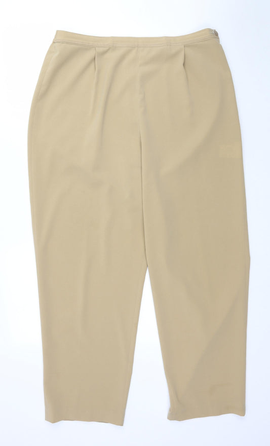 ELVI Womens Beige   Trousers  Size 18 L28 in