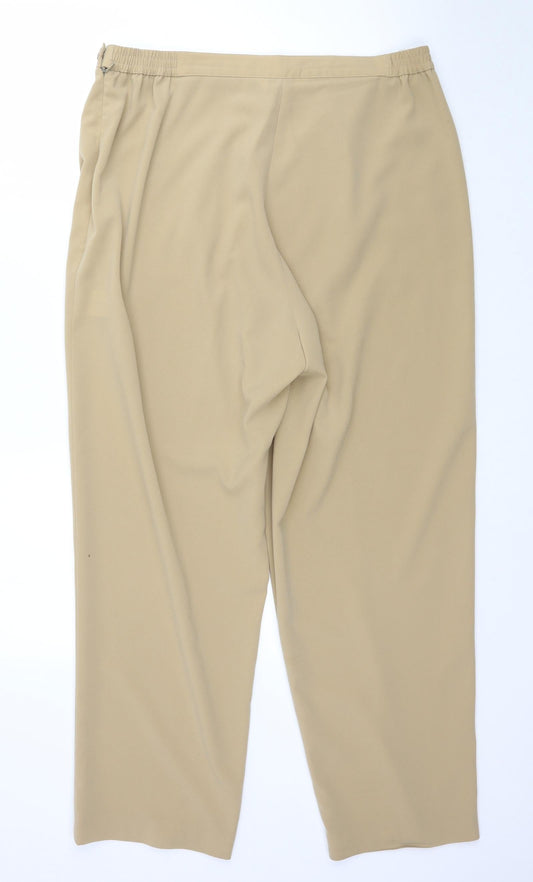 ELVI Womens Beige   Trousers  Size 18 L28 in