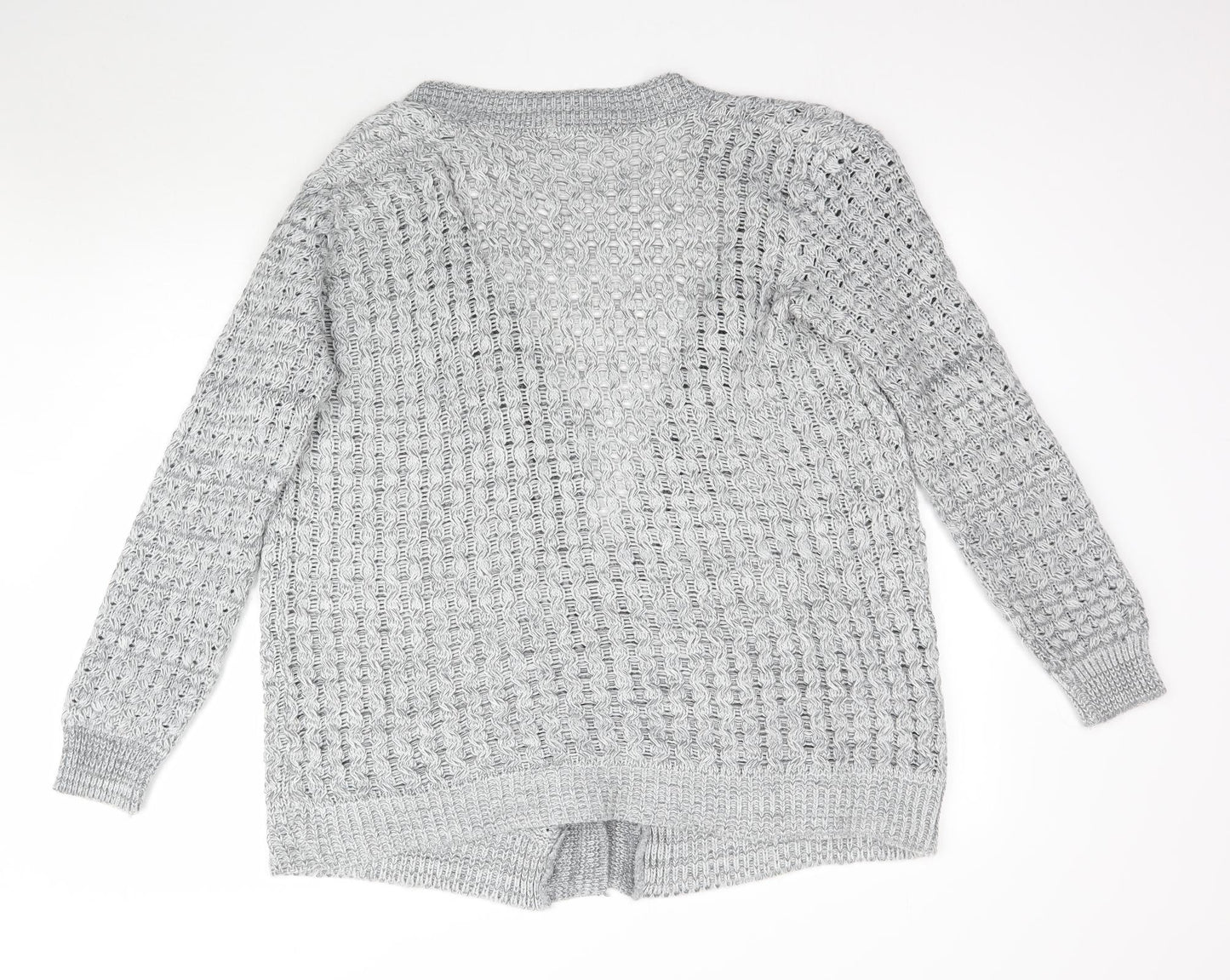 Glimpse Womens Grey  Knit Cardigan Jumper Size L