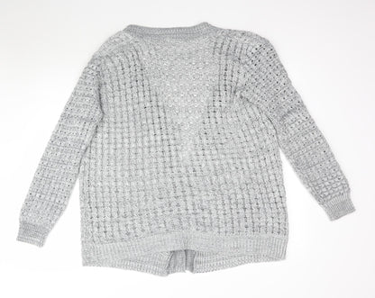 Glimpse Womens Grey  Knit Cardigan Jumper Size L