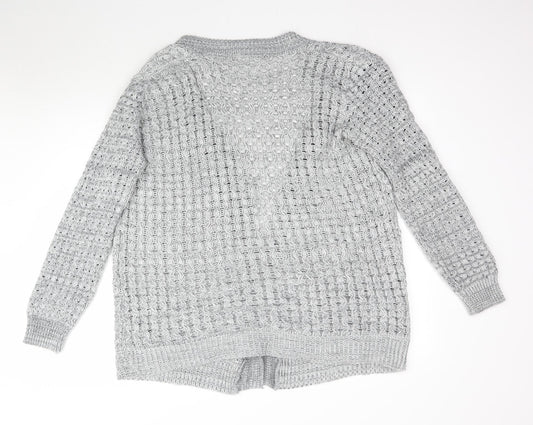 Glimpse Womens Grey  Knit Cardigan Jumper Size L
