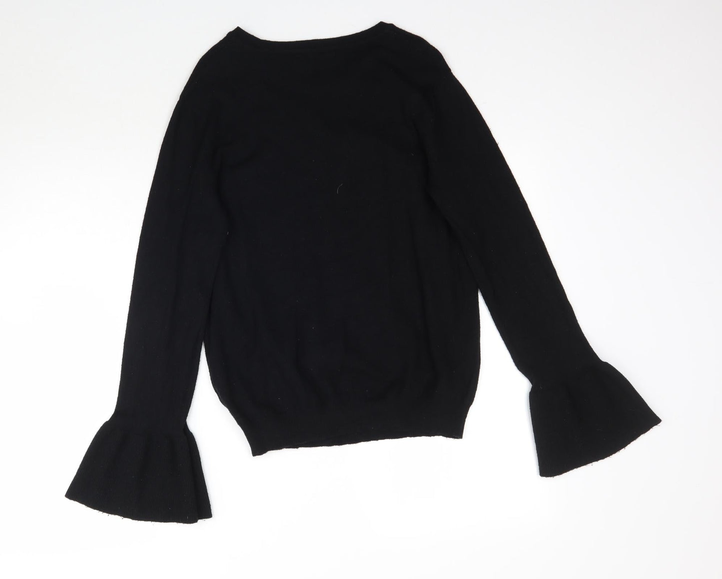 George Womens Black  Knit Pullover Jumper Size 10  - Floral Embroidery