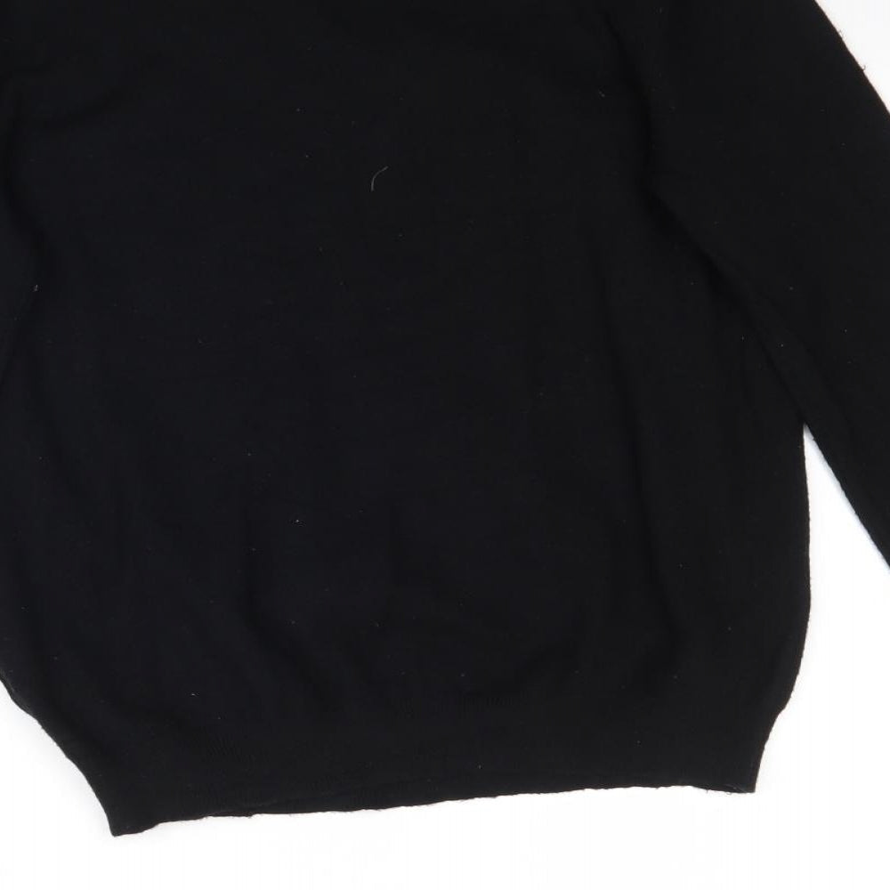 George Womens Black  Knit Pullover Jumper Size 10  - Floral Embroidery