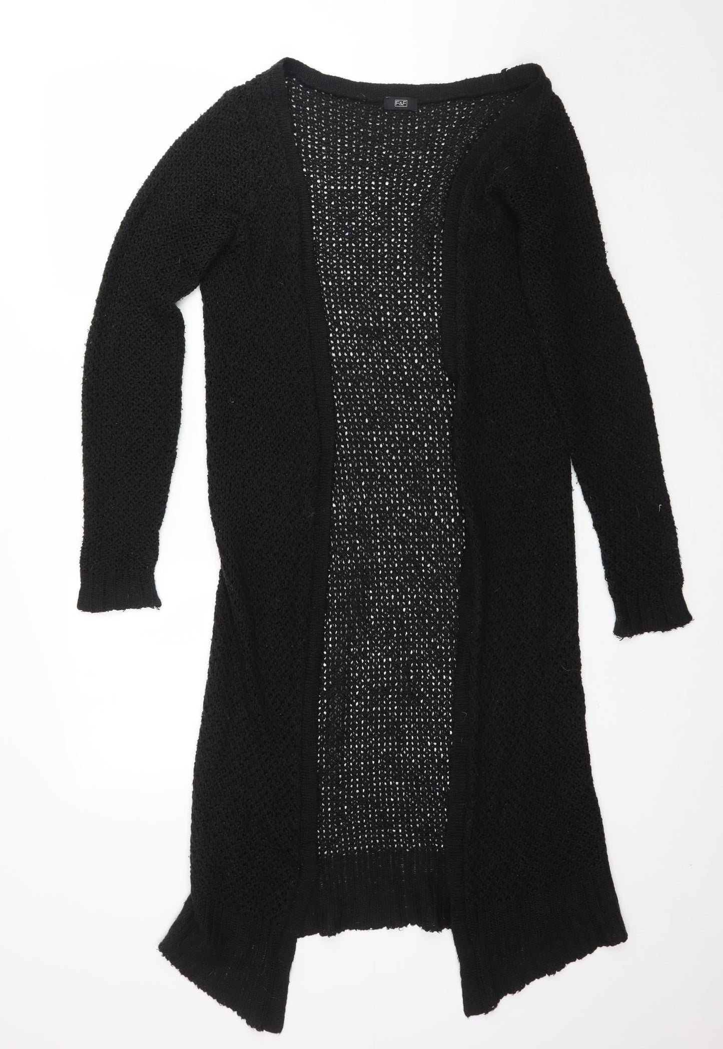 F&F Womens Black  Knit Cape Jumper Size 8