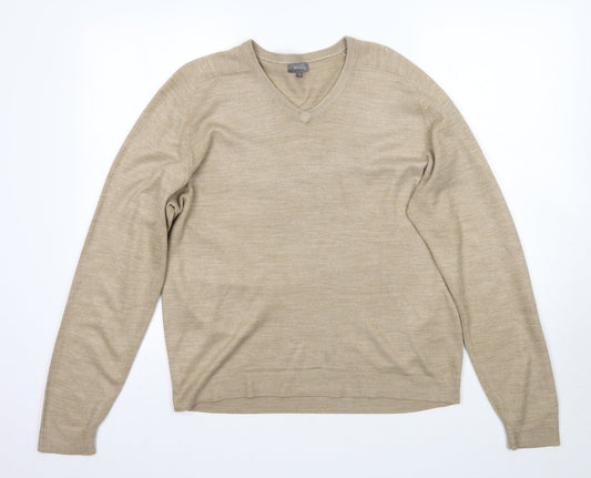 Wolsey Mens Beige  Knit Pullover Jumper Size M