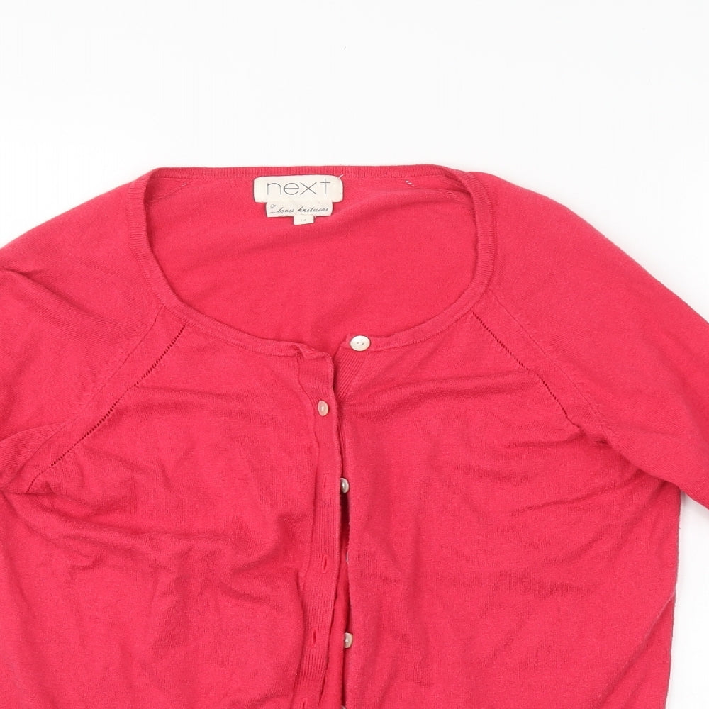 Womens UK Size 14 NEXT Red Shrug Jumper
