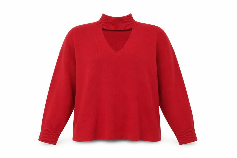 Womens UK Size 14 F&F Red Pullover Jumper