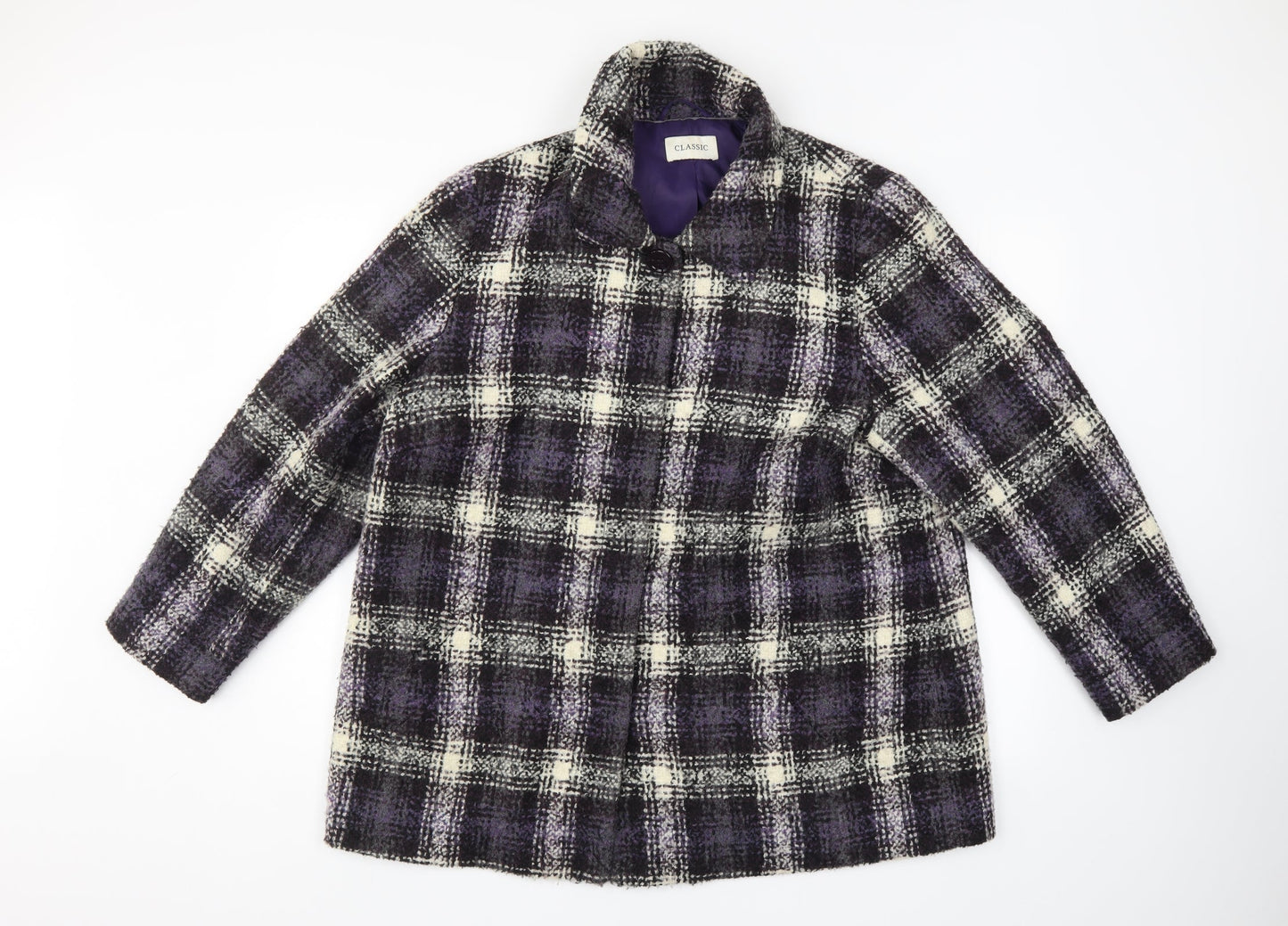 Classic Womens Multicoloured   Overcoat Coat Size 20