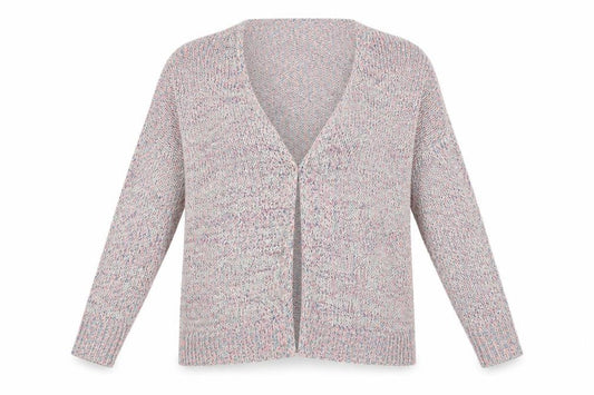 Front view of Atmosphere women’s multicoloured cardigan jumper, size UK 8