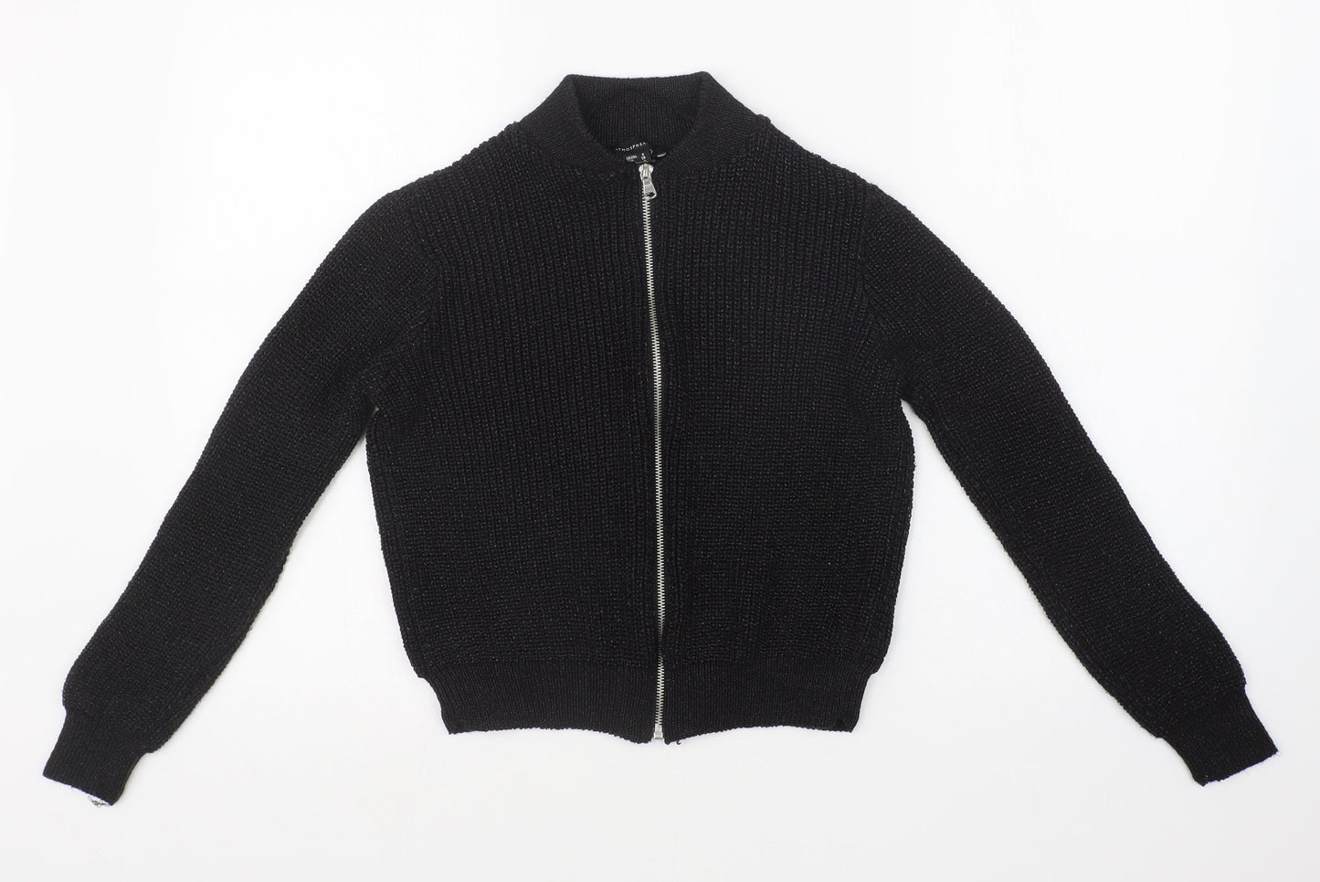 Womens UK Size 8 Atmosphere Black Full Zip Jumper