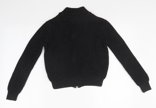 Womens UK Size 8 Atmosphere Black Full Zip Jumper