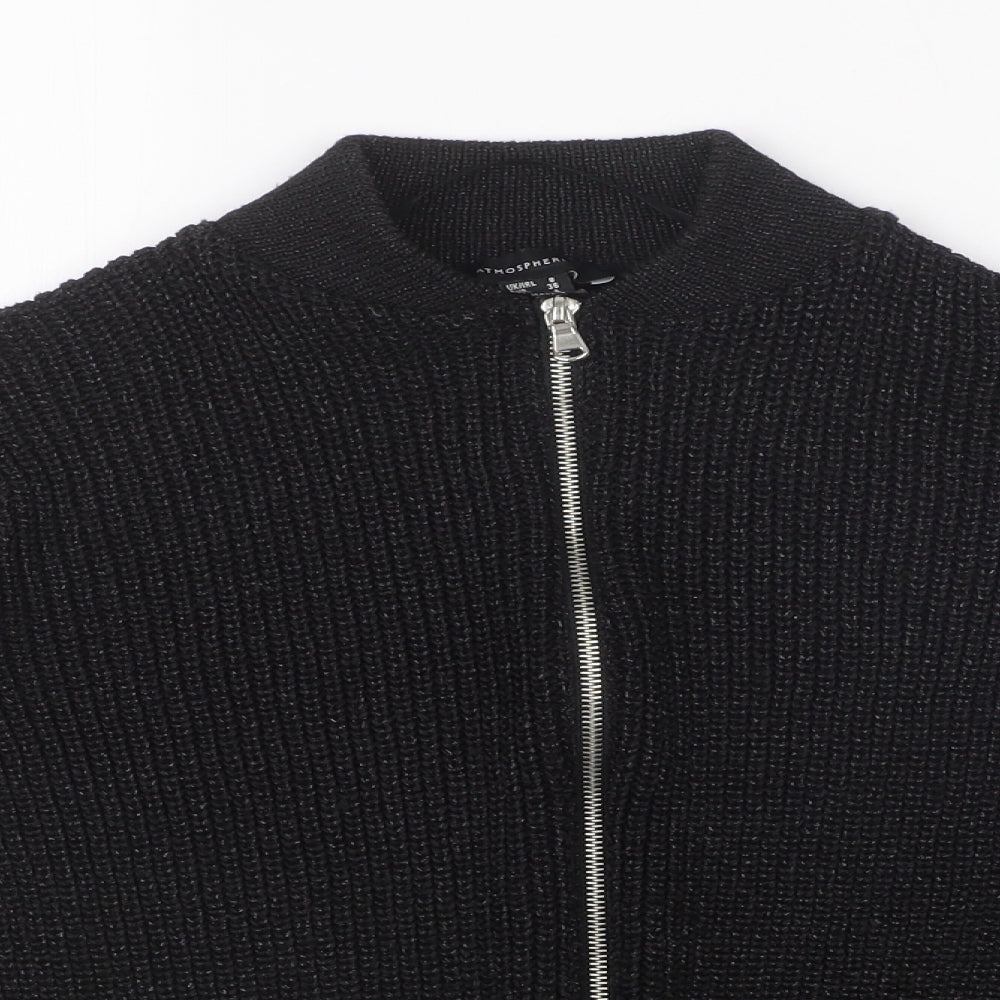 Womens UK Size 8 Atmosphere Black Full Zip Jumper
