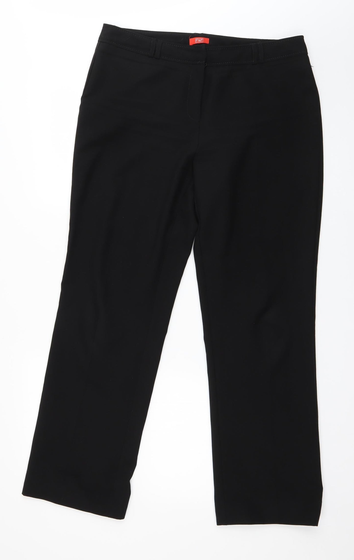 Womens UK Size 12 F&F Relaxed Fit  Black Trousers