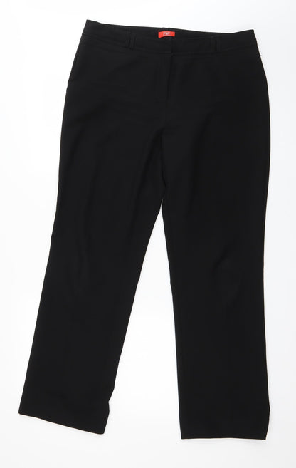 Womens UK Size 12 F&F Relaxed Fit  Black Trousers