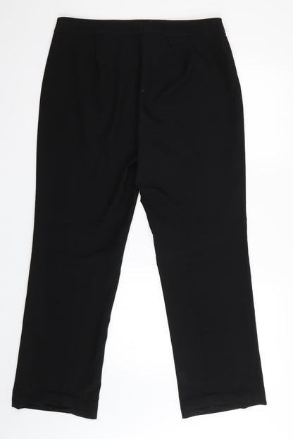 Womens UK Size 12 F&F Relaxed Fit  Black Trousers