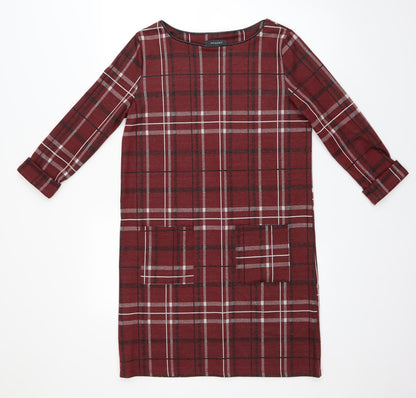 Primark Womens Red Plaid  Pullover Jumper Size 8