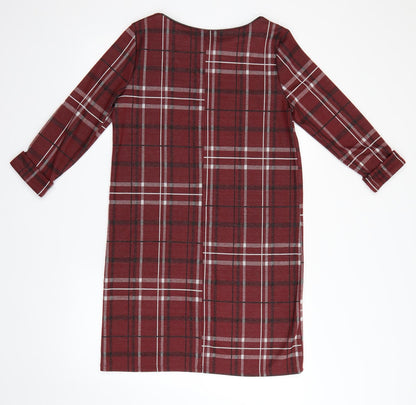 Primark Womens Red Plaid  Pullover Jumper Size 8