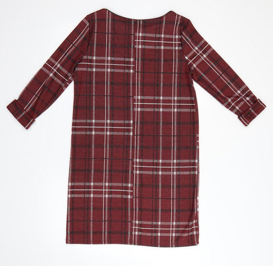 Primark Womens Red Plaid  Pullover Jumper Size 8