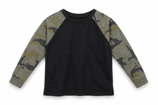 NEXT Girls Black Camouflage  Pullover T-Shirt Size 6 Years