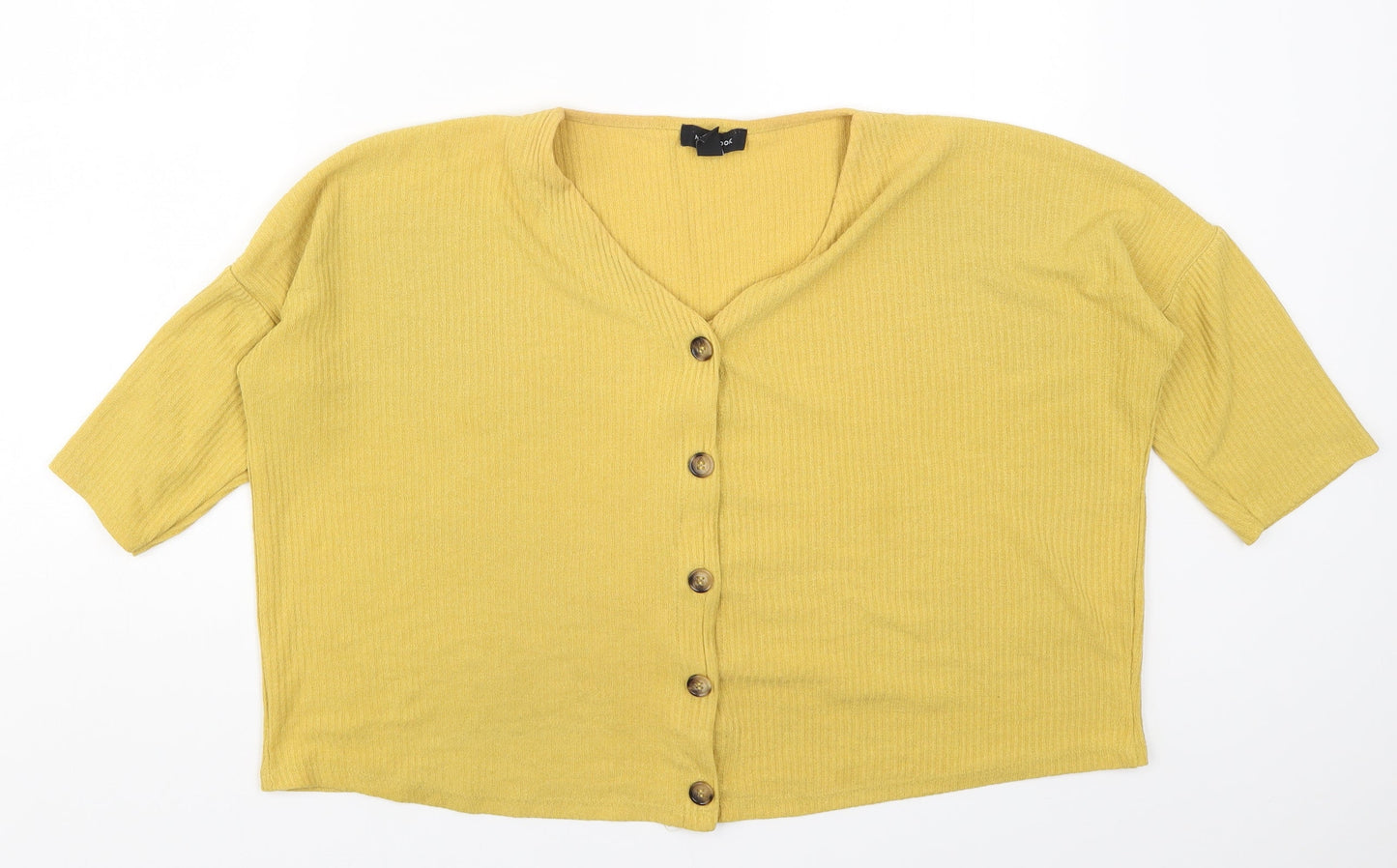 Womens UK Size M New Look Yellow Cardigan Jumper