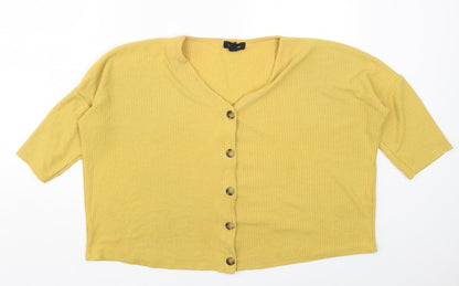 Womens UK Size M New Look Yellow Cardigan Jumper