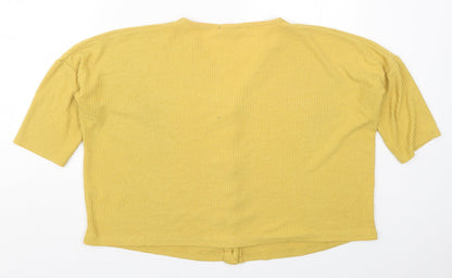 Womens UK Size M New Look Yellow Cardigan Jumper