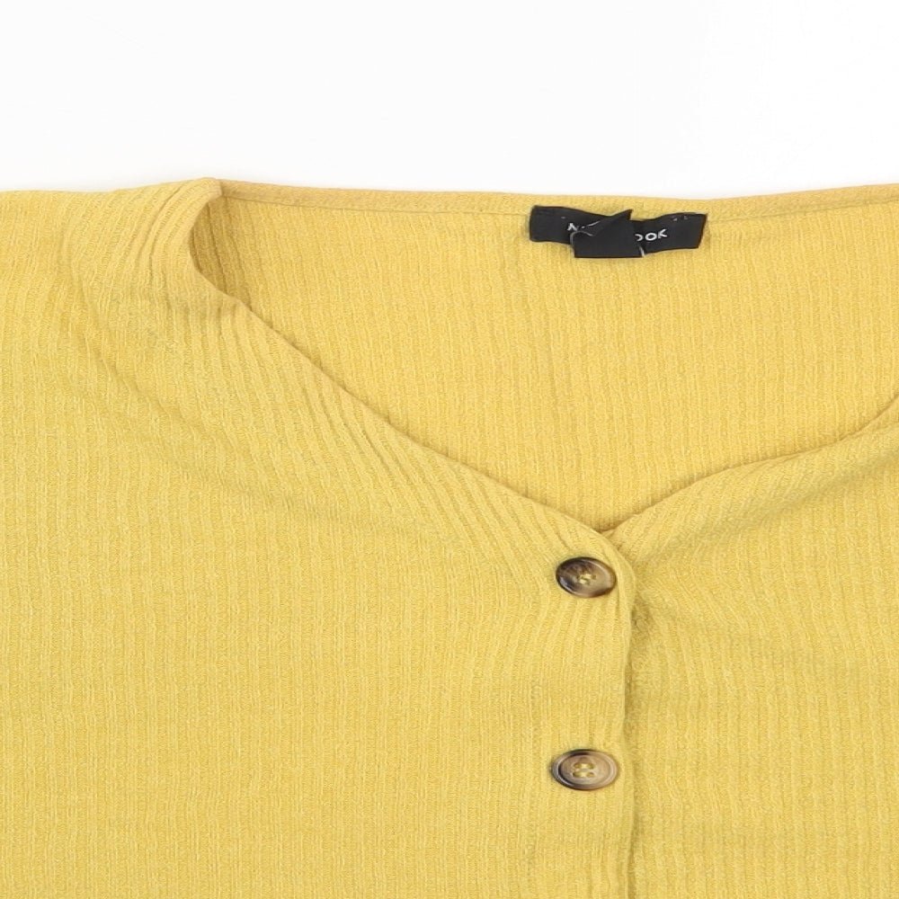 Womens UK Size M New Look Yellow Cardigan Jumper