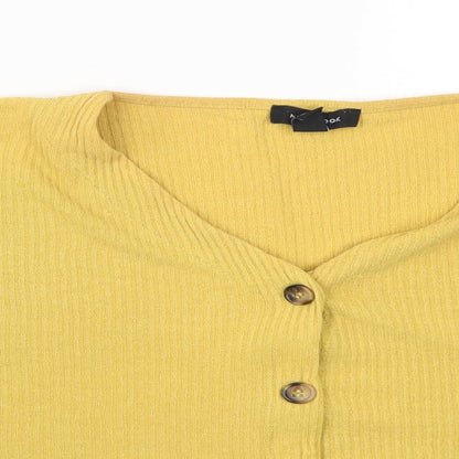 Womens UK Size M New Look Yellow Cardigan Jumper