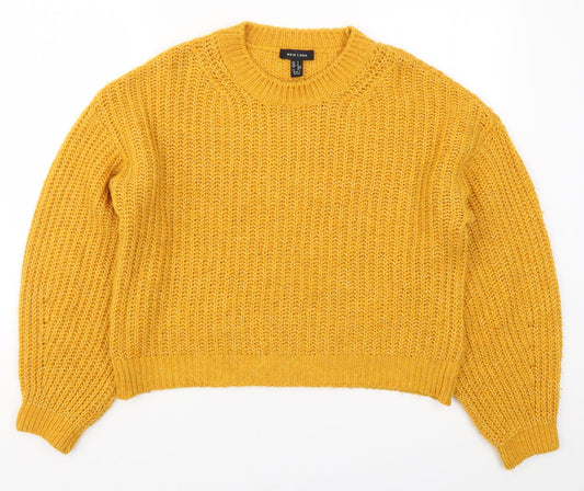 Womens UK Size S New Look Orange Pullover Jumper