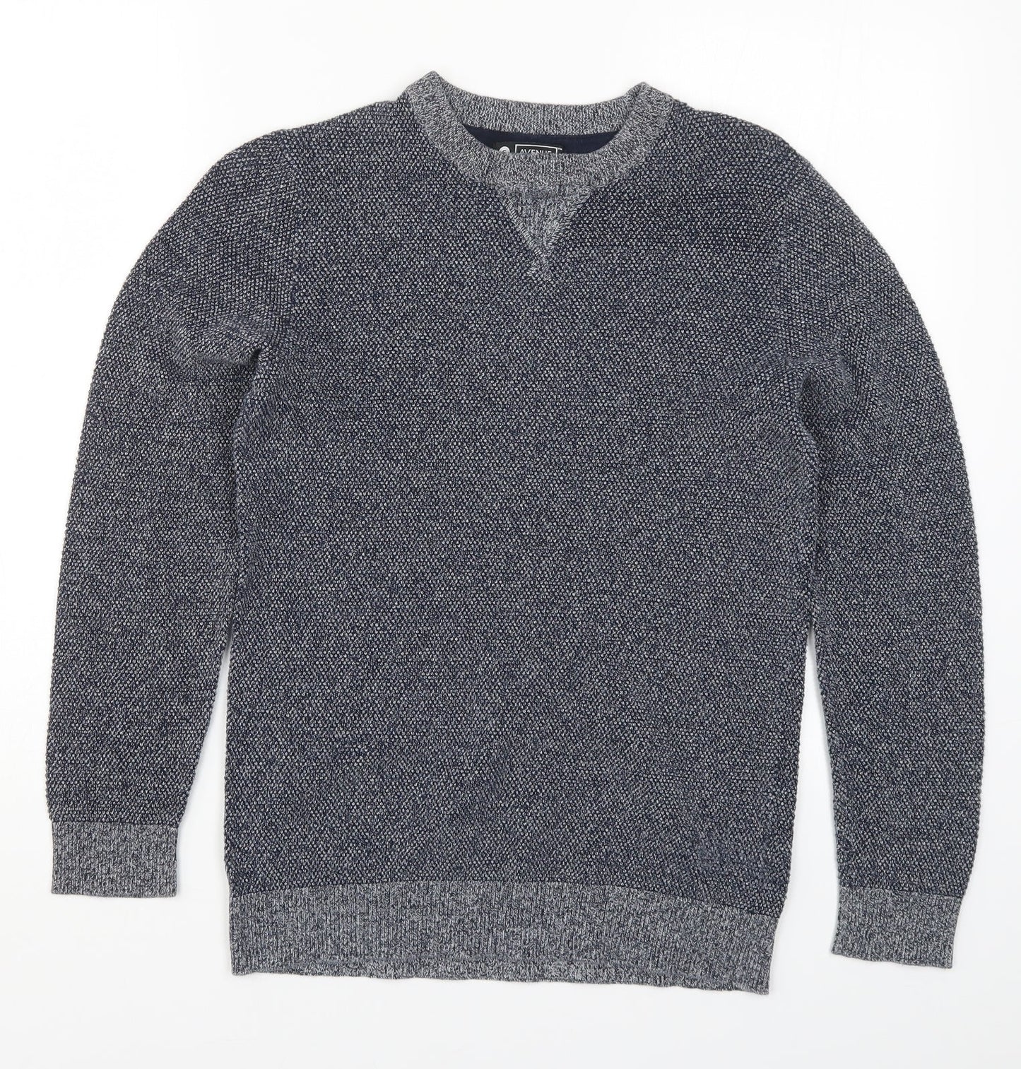 Avenue Mens Blue  Knit Pullover Jumper Size S