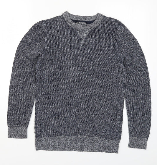 Avenue Mens Blue  Knit Pullover Jumper Size S