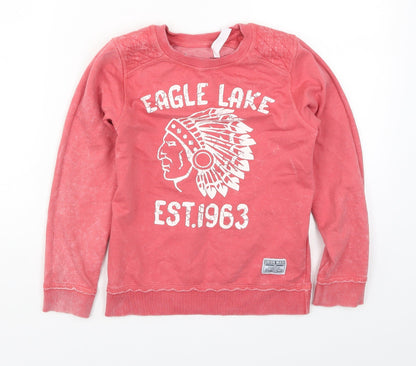 Minoti Boys Pink   Pullover Sweatshirt Size 7-8 Years  - Eagle Lake