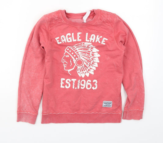 Minoti Boys Pink   Pullover Sweatshirt Size 7-8 Years  - Eagle Lake