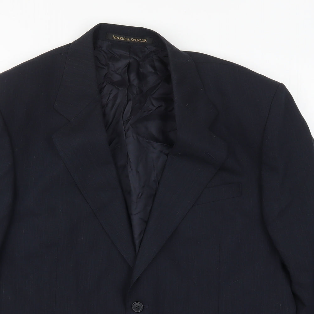 Mens UK Size 42 Marks and Spencer Regular Blue Suit Jacket