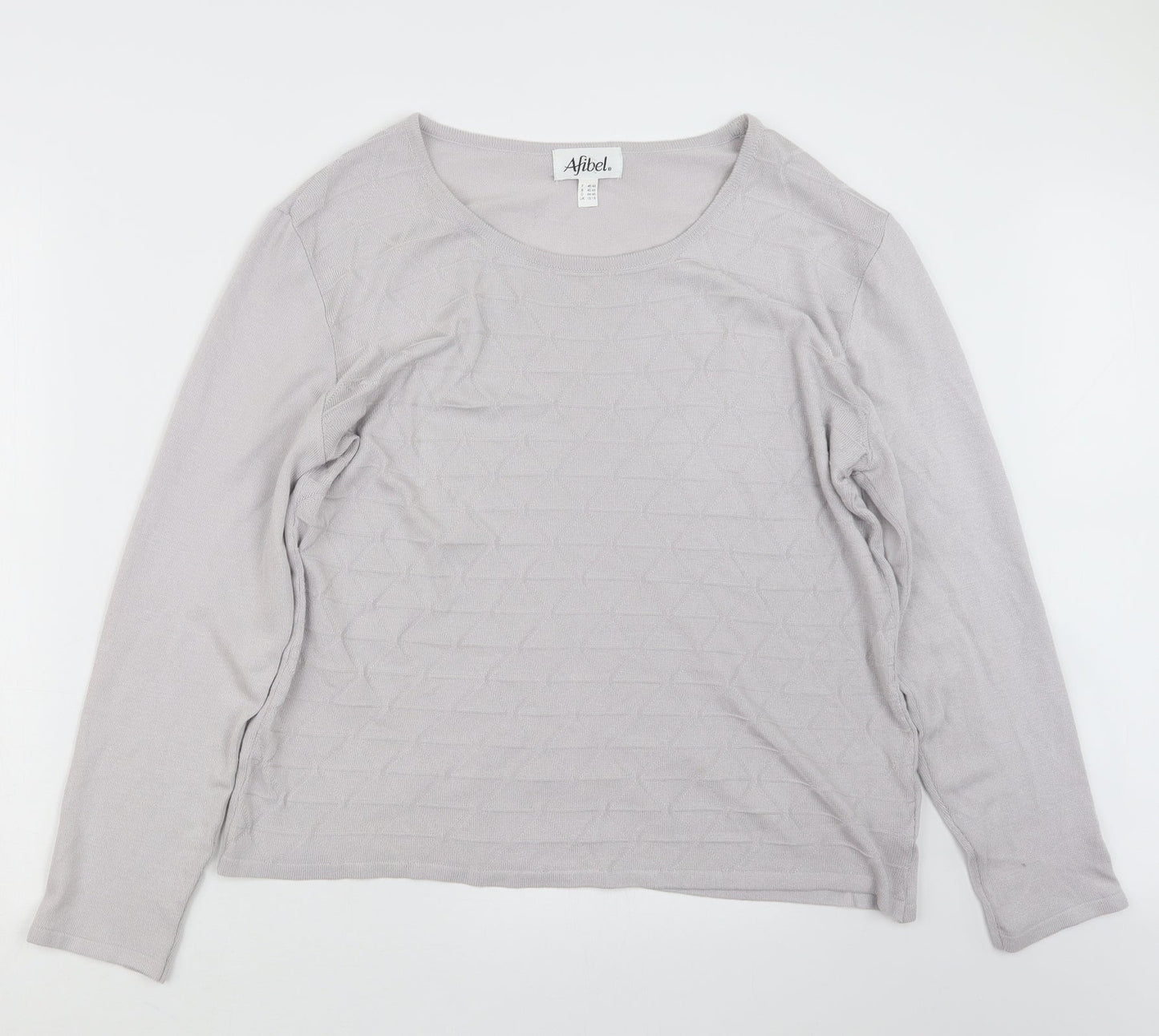 Womens UK Size 16 Afibel Grey Pullover Jumper