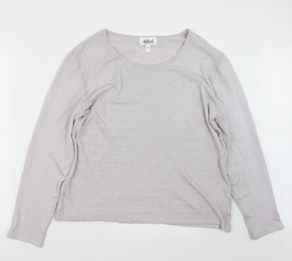 Womens UK Size 16 Afibel Grey Pullover Jumper
