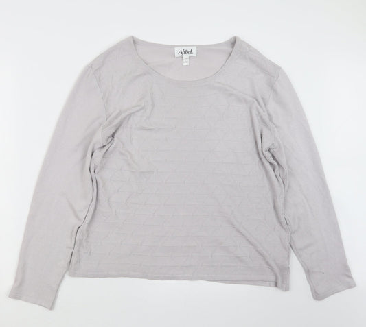 Womens UK Size 16 Afibel Grey Pullover Jumper