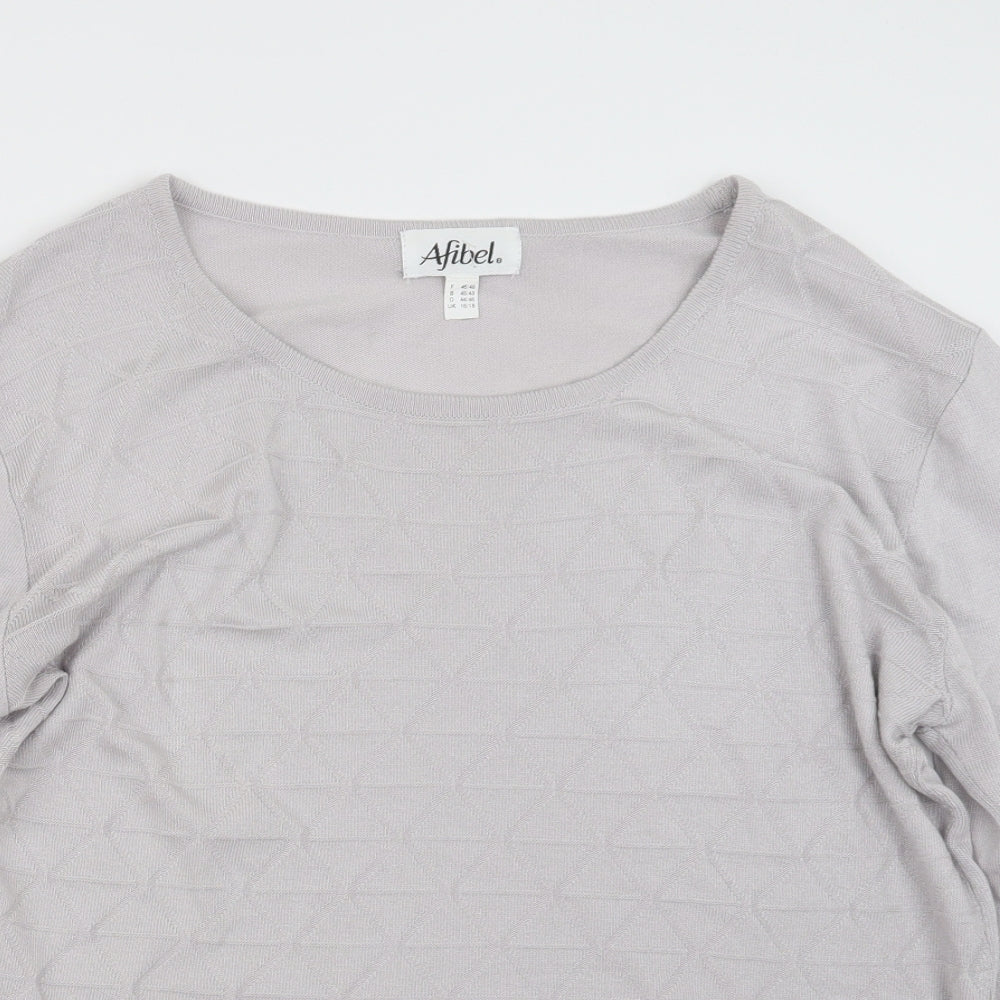 Womens UK Size 16 Afibel Grey Pullover Jumper