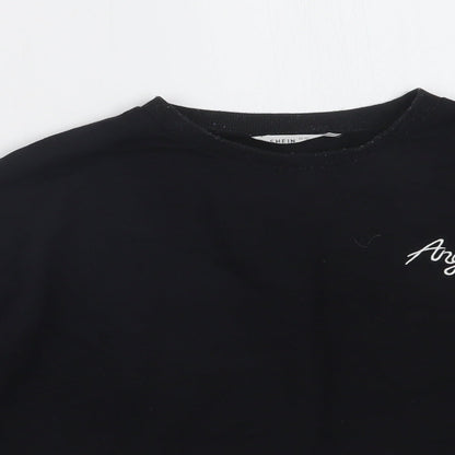 SheIn Girls Black   Pullover Jumper Size 12 Years  - Cropped