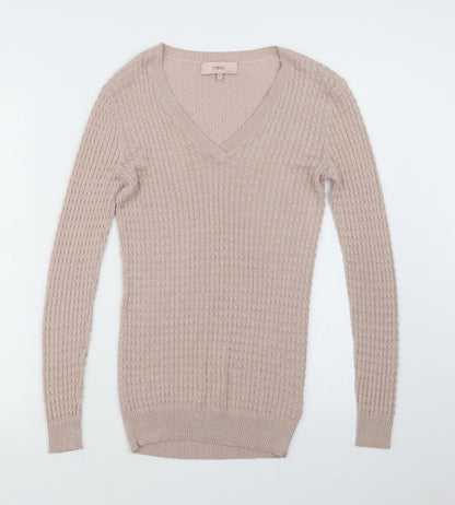 Womens UK Size 8 NEXT Beige Pullover Jumper